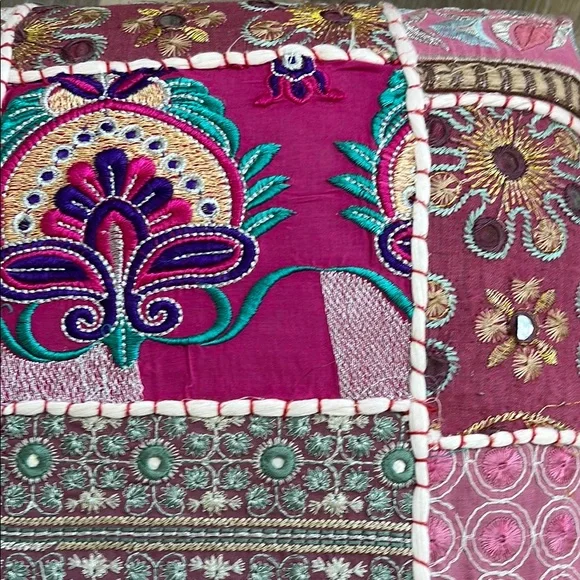 Colorful Patchwork Footstool - Picture 4 of 12